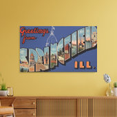 Springfield, Illinois - grote letterscènes Canvas Afdruk (Insitu (Woonkamer))