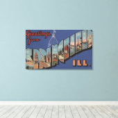 Springfield, Illinois - grote letterscènes Canvas Afdruk (Insitu (Houten vloer))