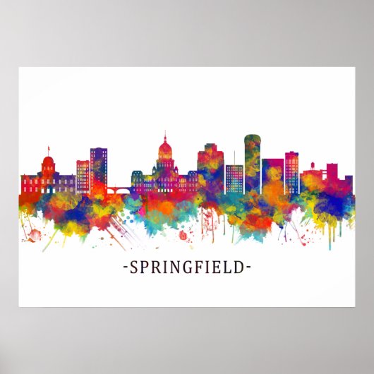 Springfield Illinois Skyline Poster (Voorkant)