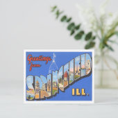 Springfield, Illinois Vintage Big Letters Carte po (Debout devant)