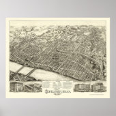 Springfield, MA Panoramic Map - 1875 Poster (Voorkant)