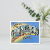 Springfield, Massachusetts  Big Letters Briefkaart (Staand voorkant)