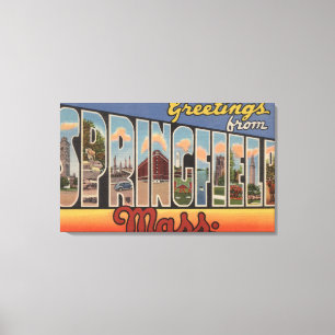 Springfield, Massachusetts - Grote letter Canvas Afdruk
