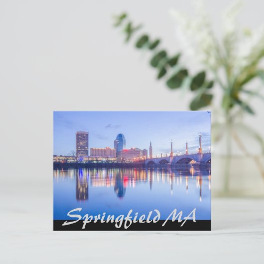 Springfield Massachusetts skyline Briefkaart (Staand voorkant)