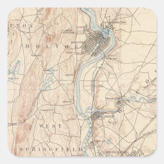 Springfield, Massachusetts Vierkante Sticker (Voorkant)