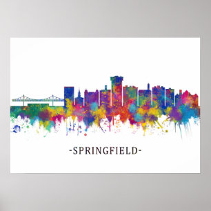 Springfield Missouri Skyline Poster