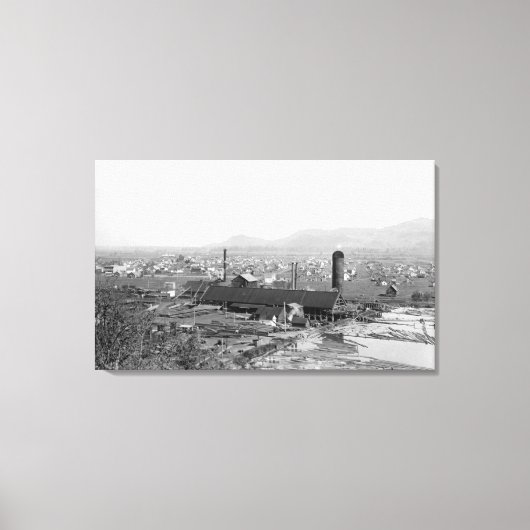 Springfield, OF Uitzicht van de stad en knollen Canvas Afdruk (Voorkant)