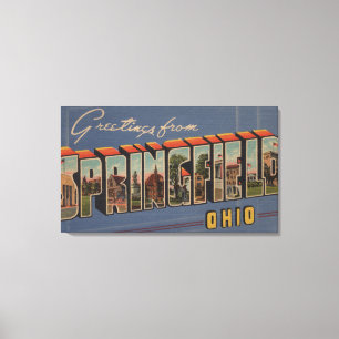 Springfield, Ohio - Grote letterscènes Canvas Afdruk
