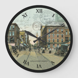 Springfield Ohio Post Card Clock - High St. 1909 Grote Klok