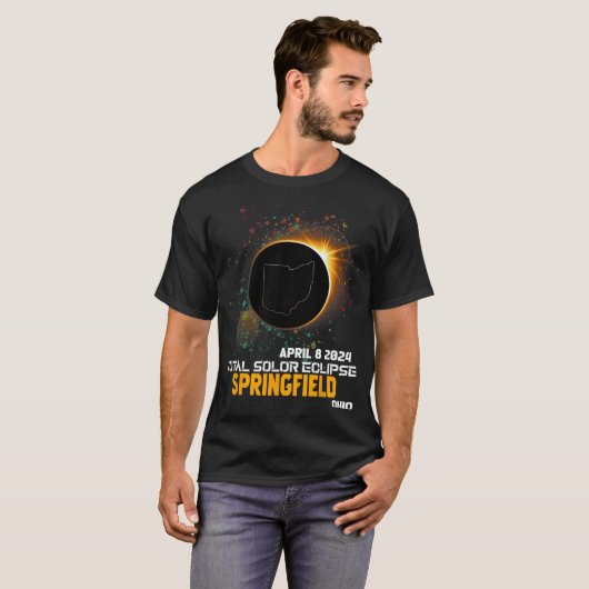 Springfield Ohio Totale Zonsverduistering 2024 1 T-shirt (Voorkant volledig)