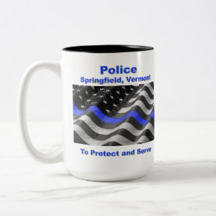 Springfield, Vermont. Police Tweekleurige Koffiemok