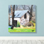 Springhouse - Gettysburg, PA Canvas Afdruk (Insitu (Houten vloer))
