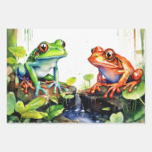 Springkikkers in het Waterverf regenwoud Inpakpapier Vel (Voorkant 3)