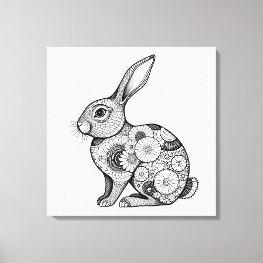 springkonijnenschets canvas afdruk (Voorkant)