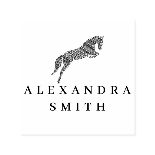 springpaard | Krabbel Paard | Paardentrainer Zelfinktende Stempel (Design)