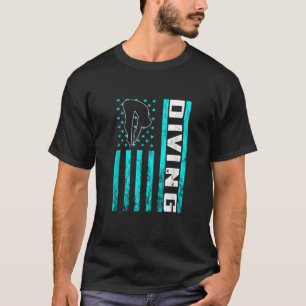 Springplank Duiken Verenigde Staten Vlag Amerika P T-shirt