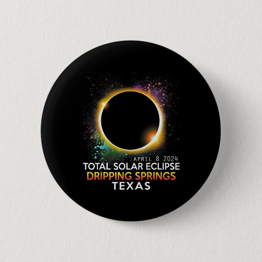 Springs Texas Totaliteit Totale Zonsverduistering Ronde Button 5,7 Cm (Voorkant)