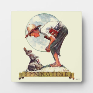 Springtime, 1935 jongen met bunny fotoplaat