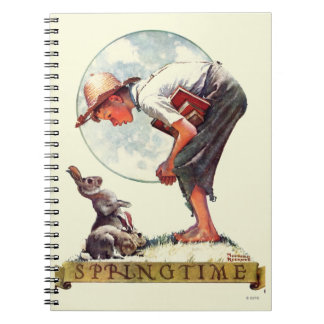Springtime, 1935 jongen met bunny notitieboek