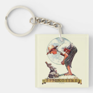 Springtime, 1935 jongen met bunny sleutelhanger
