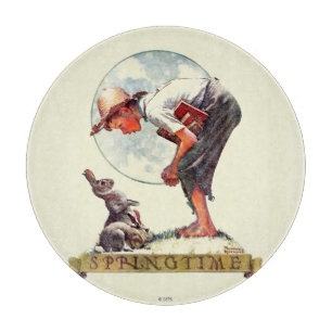 Springtime, 1935 jongen met bunny snijplank