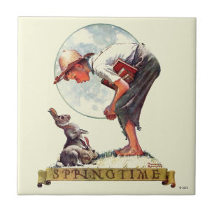 Springtime, 1935 jongen met bunny tegeltje