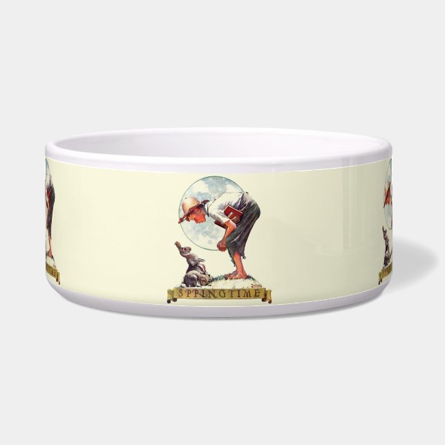 Springtime, 1935 jongen met bunny voerbakje (Voorkant)