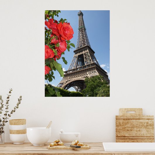 Springtime bij Eiffeltoren Poster (Keuken)