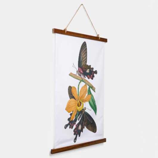 Springtime Bloemen en Vlinders Hangend Wandkleed (Gebogen)