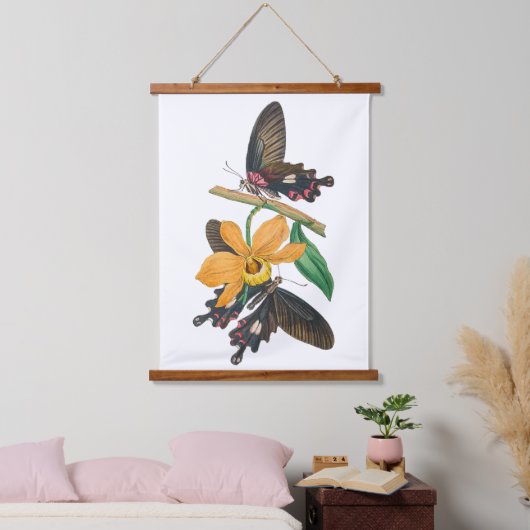Springtime Bloemen en Vlinders Hangend Wandkleed (Slaapkamer)