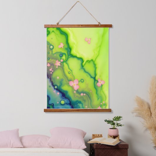 Springtime Bloom Abstract.Kleurrijk Abstract Moder Hangend Wandkleed (Slaapkamer)