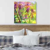 Springtime-bomen, impressionistisch boslandschap canvas afdruk (Insitu (Slaapkamer))