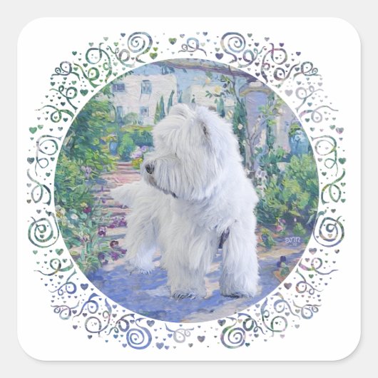 Springtime Bower Vierkante Sticker (Voorkant)