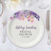 Springtime Bridal Shower with Violet Blooms Papieren Bordje