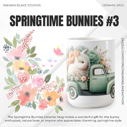 'Springtime Bunnies' Keramische Mok