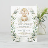 Springtime Bunny Easter Rabbit Neutraal Baby showe Kaart (Staand voorkant)
