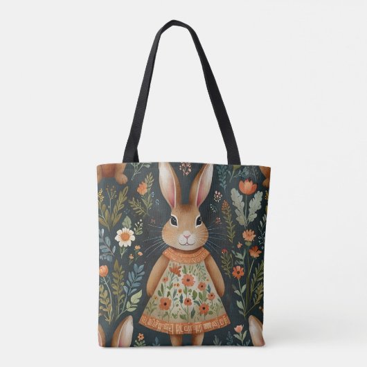 Springtime Bunny Magic Canvas tas (Achterkant)