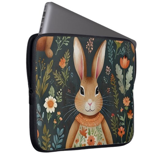 Springtime Bunny Magic Electronics Bag Laptop Sleeve (Voorkant Rechts)