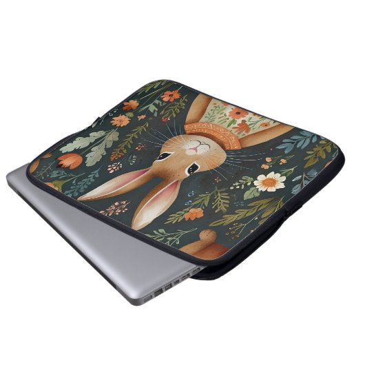 Springtime Bunny Magic Electronics Bag Laptop Sleeve (Voorkant onderkant)