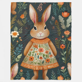 Springtime Bunny Magic  Fleece Blanket