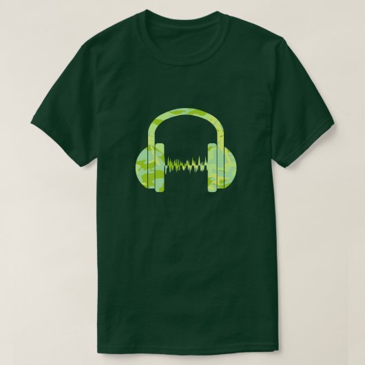 SpringTime Camo Pattern-hoofdtelefoons T-shirt (Design voorkant)