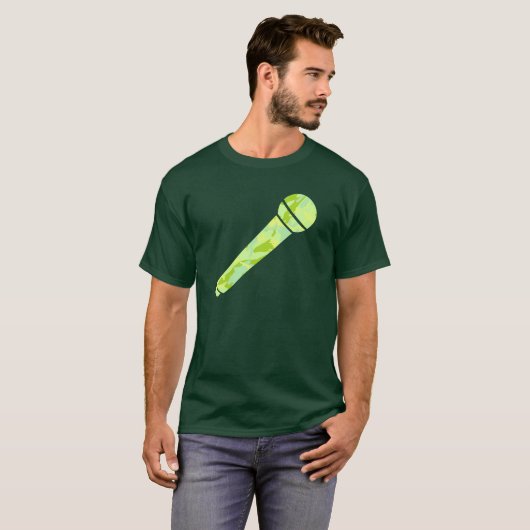 SpringTime Camo Pattern-microfoon T-shirt (Voorkant volledig)