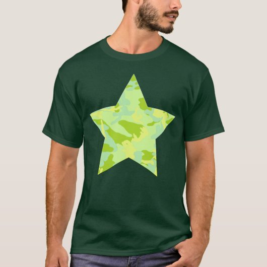 SpringTime Camo Pattern Star T-shirt (Voorkant)