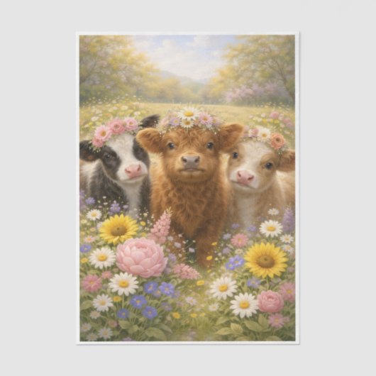Springtime Cows  Tissuepapier (Voorkant)