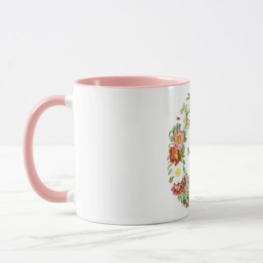 Springtime Floral krans Sjabloon Mok (Links)