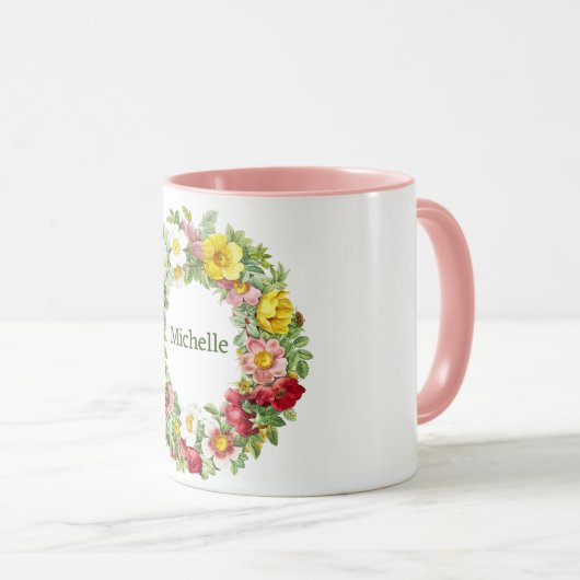 Springtime Floral krans Sjabloon Mok (Voorkant rechts)