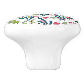 Springtime Floral Ring + Leaf Ceramic Drawer Pull Keramische Knop (Zijkant)