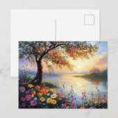 Springtime Flower and Tree Landscape Briefkaart (Voorkant / Achterkant)