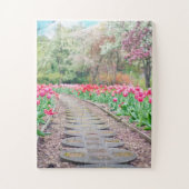 Springtime Flowers Along Stone Walkway Legpuzzel (Verticaal)