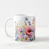 Springtime Flowers Voeg Naam Gift Coffee Koffiemok (Links)